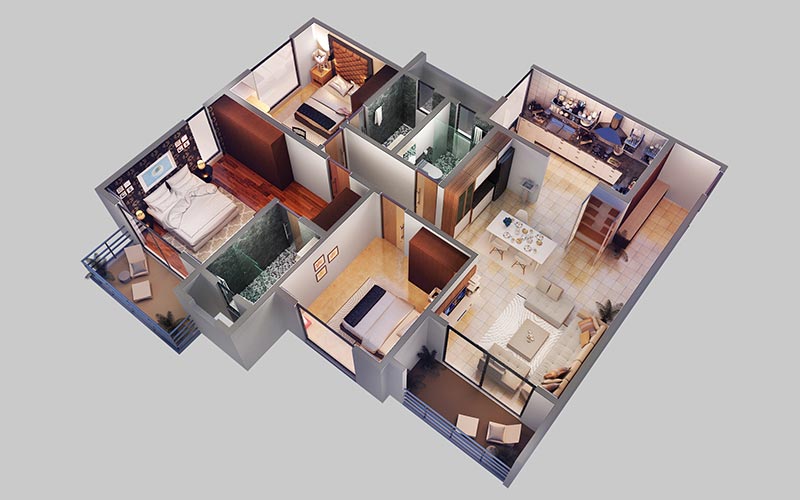 Residential_apartment_unit_3d_floor_plan_3_bed